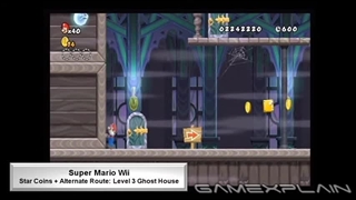 New Super Mario Bros. Wii Level 3 Ghost House Alternate Route & Star Coins