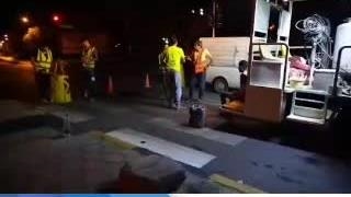 اجرای خط کشی سرد ترافیکی با دستگاه خط کشی اصفهان(آذین سازه نیاوران)