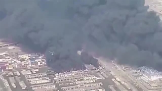 ویدیو هوایی از انفجار شدید در بندرعباس