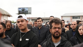 مراسم تشییع بهمن صالح نیا پدر فوتبال گیلان با حضور وزیر ورزش و تاج