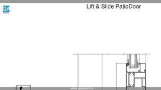 درب و پنجره لیفت اند اسلاید با پروفیل آلومینیوم گلوبالوم GS142.Low