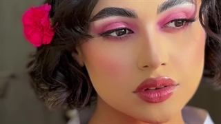 چالش میکاپ فقط با رنگ صورتی | سایه چشم فانتزی دخترونه | سالن زیبایی دلسا