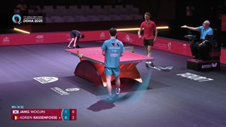 خلاصه مسابقه تنیس روی میز جانگ وو جین و Adrien Rasseenforsse دوحه 2025