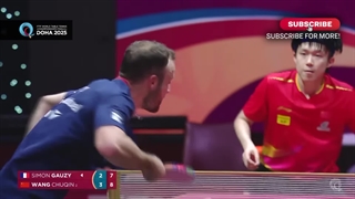 مسابقه پینگ پنگ وانگ چوکین در مقابل سیمون گاوزی | قهرمانی جهان 2025