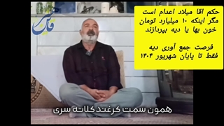 کمک به جمع آوری دیه و خون بها برای جلوگیری از اعدام میلاد کیقبادی