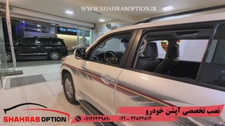 نصب پاورآینه تاشو و پاورویندوز لندکروز نصب دوربین 360 لندکروز نصب مانیتور اندروید فابریک و رادار جانبی لندکروز