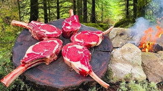 ابتدایی‌ترین روش پخت استیک تاماهاک | آشپزی در فضای باز