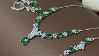 سرویس نقره زنانه نگین سبز