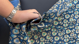 پارچه لینن سوزن دوزی فیروزه ای