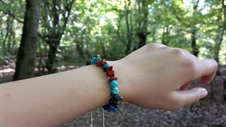 دستبند لاجورد و عقیق سیاه