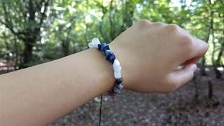 دستبند کوارتز سفید و آمیتیس