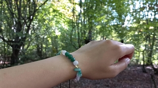 دستبند جید سبز و آونتورین