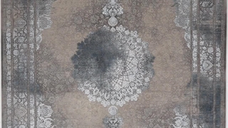 فرش 1200 شانه تراکم 3600 کد E131061 مدرن نقره ای آبی  فرش متحد آسیا - اقساط تا سال 1410