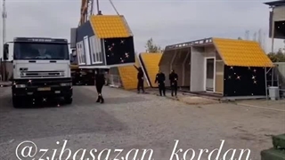 ویدیو حمل و نقل کلبه سوئیسی پیش ساخته - زیباسازان کردان