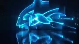 نورپردازی لیزری روی پرده آب