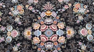 فرش 1200 شانه ضخیم تراکم 3600 کد E134021 کلاسیک مشکی فرش متحد آسیا - اقساط تا سال 1410